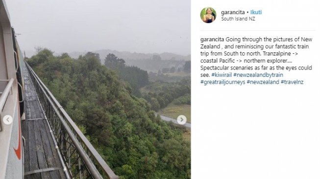 Gerbong kereta terbuka di Selandia Baru. [Instagram]