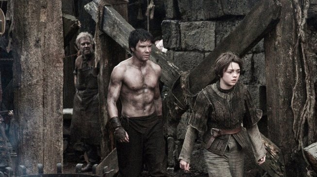 Genry dan Arya Stark di serial Game of Thrones. [HBO]