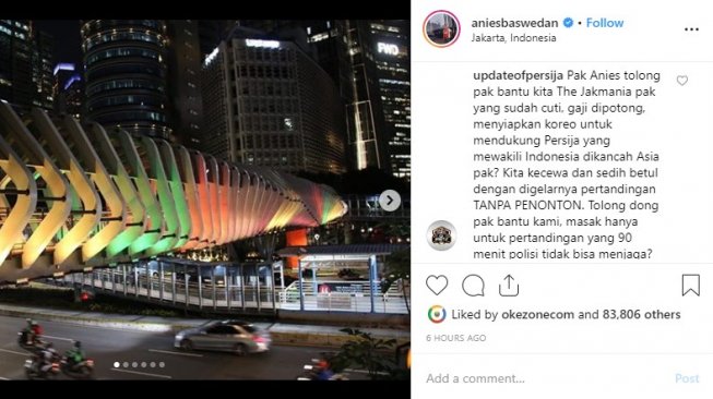 Laga Persija Tanpa Penonton, Jakmania: Pak Anies Baswedan Tolong Bantu Kami