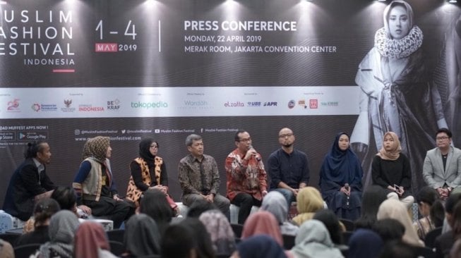 Konferensi pers "Muslim Fashion Festival Indonesia (MUFFEST) 2019", yang akan digelar pada 1 - 4 Mei 2019, di Assembly Hall, Jakarta Convention Center (JCC). (Dok : Dyandra Promosindo)