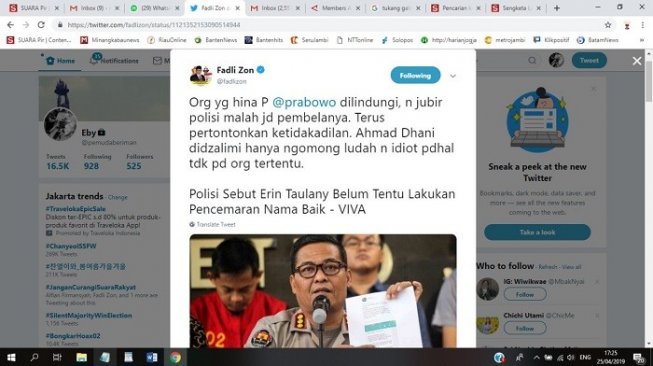 Fadli Zon dan Dahnil Kompak Tuding Jubir Polda Bela Istri Andre Taulany