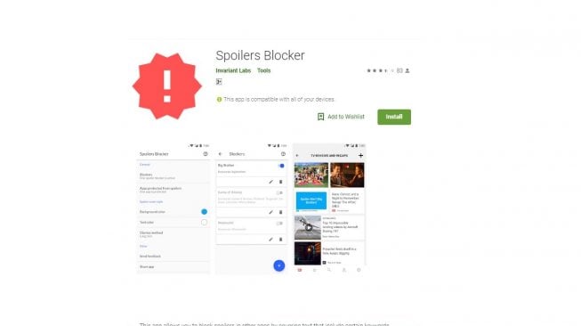 Spoiler Protection 2.0. [Google Play Store]