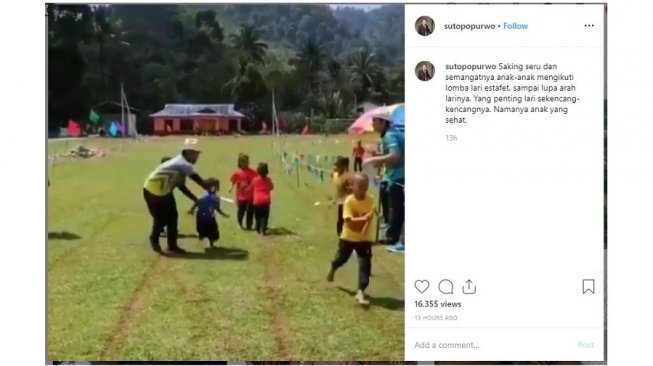 Semangat Banget, Aksi Peserta Lomba Lari Estafet Ini Bikin Ngakak Panitia