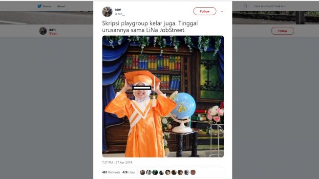 Postingan warganet ditolak LiNa Jobstreet. [Twitter]