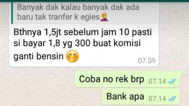 Modus penipuan pelaku peretas akun WhatsApp milik Komisioner KPU Kota Blitar. (istimewa).