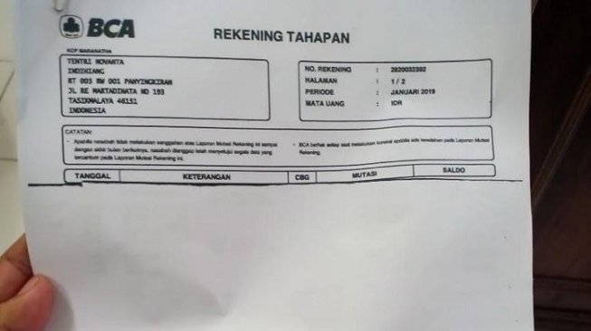 Bukti berupa print transfer uang terkait kasus prostitusi Vanessa Angel. (beritajatim.com)