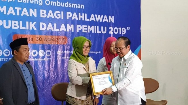 Ombudsman Beri Penghargaan Pada 318 Petugas KPPS yang Gugur di Pemilu 2019