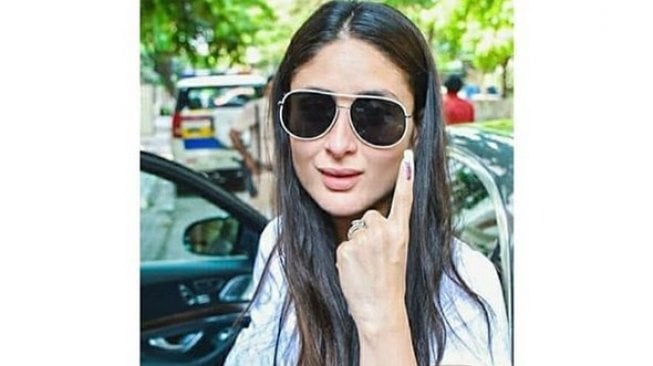 Kareena Kapoor usai menyoblos. [Instagram]