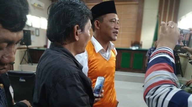 M Trijanto, terpidana kasus pencemaraan nama baik Bupati Blitar. (suara.com/agus).