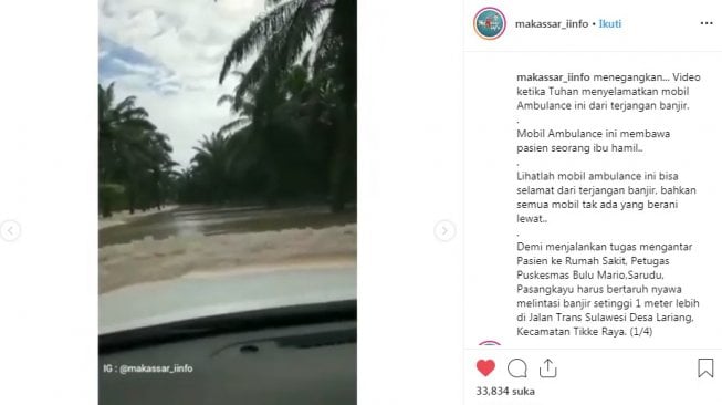 Demi Selamatkan Nyawa Ibu Hamil, Ambulans Terjang Banjir Sedalam 1 Meter