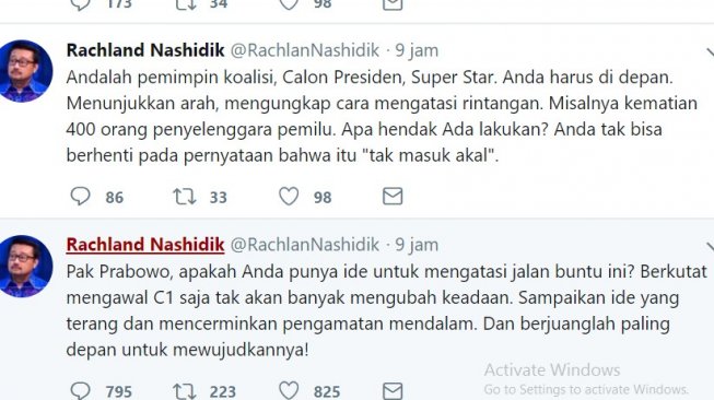 Cuitan Rachland Nashidik. (twitter).