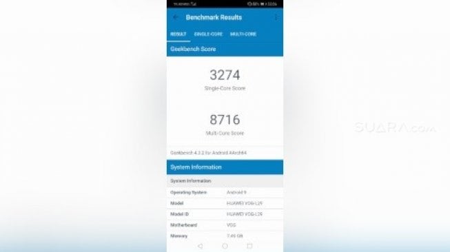 Geekbench Huawei P30 Pro. [Suara.com/Tivan Rahmat]