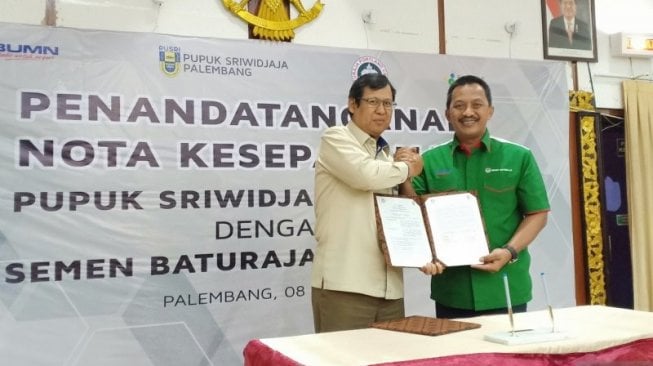 Pusri Gandeng Semen Baturaja Kerja Sama Suplai Bahan Baku Pupuk NPK