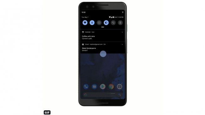 Dark mode Android Q. (twitter/Google)