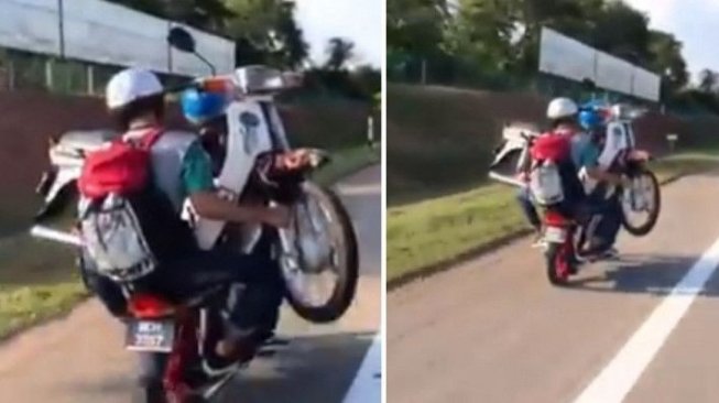 Motor Temannya Mogok, Remaja Ini Punya Cara Tak Terduga untuk Membawanya