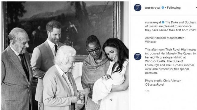 Pangeran Harry dan Meghan Markle memperkenalkan anak mereka ke publik untuk pertama kalinya. (Dok. Instagram/SussexRoyal)