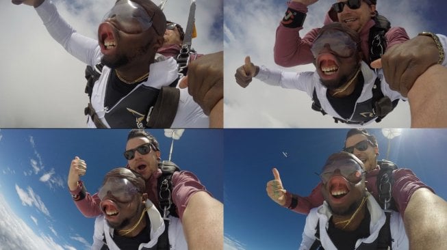 Ekspresi kocak saat skydiving jadi viral (instagram.com/jaddo301)