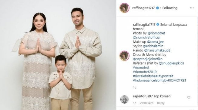 Raffi Ahmad dianggap terlalu kurus di foto ini. [instagram/raffinagita1717]