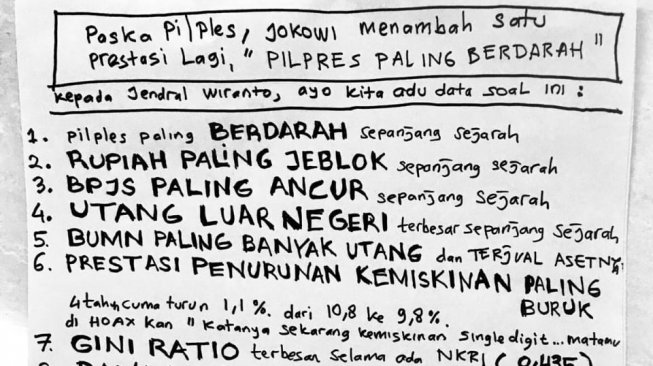 Surat Ahmad Dhani yang ditulis di Rutan Medaeng, Jawa Timur. (istimewa)