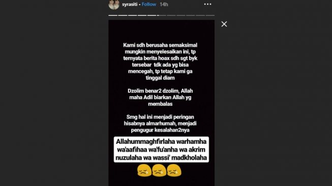 Viral kabar hoaks petugas KPPS Bandung tewas karena diracun (Capture Instagram)