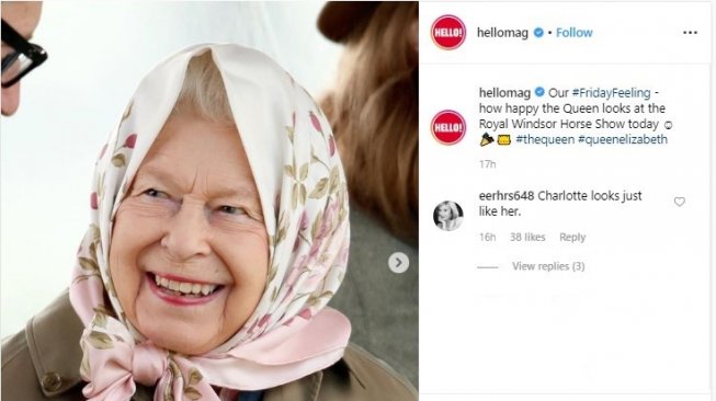 Ratu Elizabeth II berhijab saat hadiri Royal Windsor Horse Show. (Dok. Instagram/HelloMag)