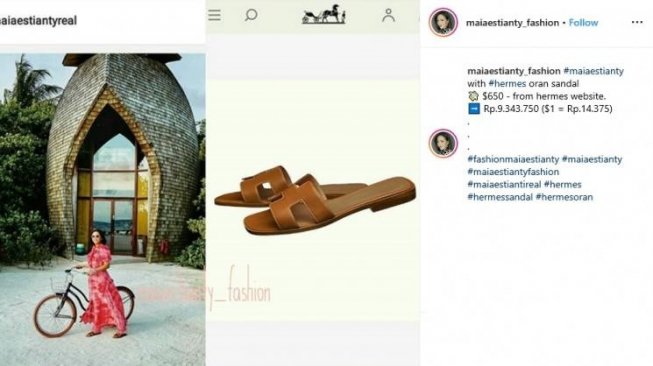 Maia Estianty kenakan sendal berharga fantastis di Maldives. [instagram]