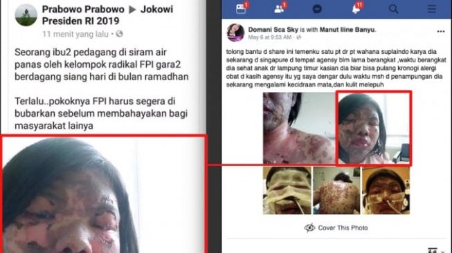 CEK FAKTA: Pedagang Buka Siang Hari Disiram Air Panas oleh FPI, Benarkah?