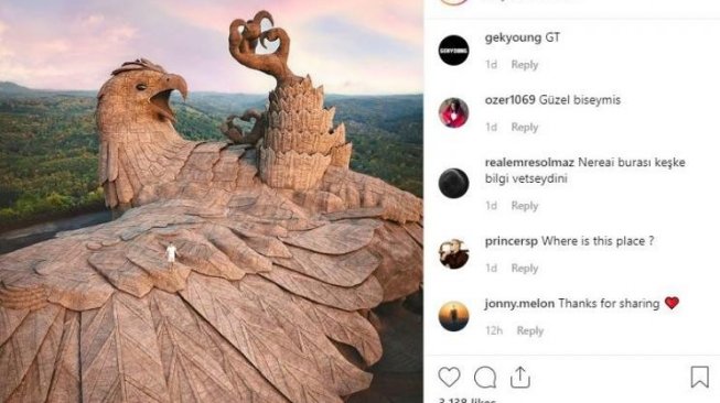 Patung Jatayu di India. (Instagram/Gezgintivi)