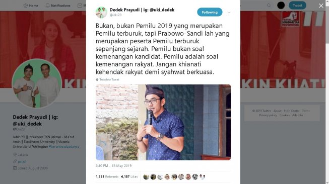 Cuitan Dedek Prayudi - (Twitter/@Uki23)