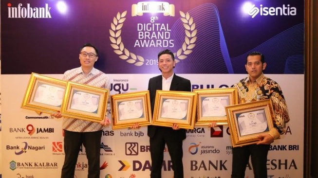 Malam penganugerahan Digital Brand Awards 2019, di The Westin, Jakarta, Kamis (16/5/2019).  (Dok : BJB)