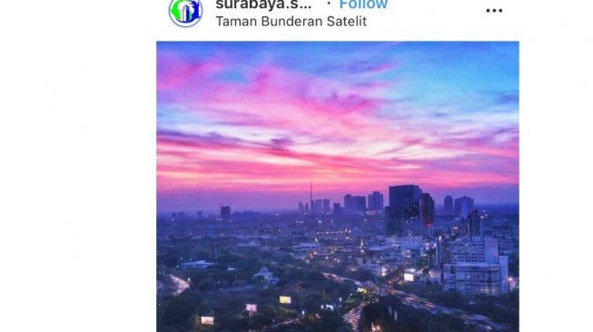 Taman Bunderan Satelit  Kota Surabaya [Instagram: Skyscrapercity Surabaya].