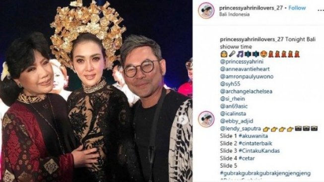 Anne Avantie pegang perut Syahrini [Instagram]