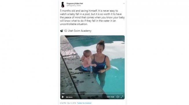 Viral Video Bayi 5 Bulan Diceburkan ke Kolam, Apa Benar Bisa Berenang?