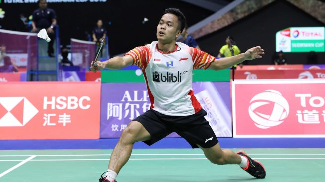 ebulutangkis tunggal putra Indonesia, Anthony Sinisuka Ginting. [Dok. PBSI]