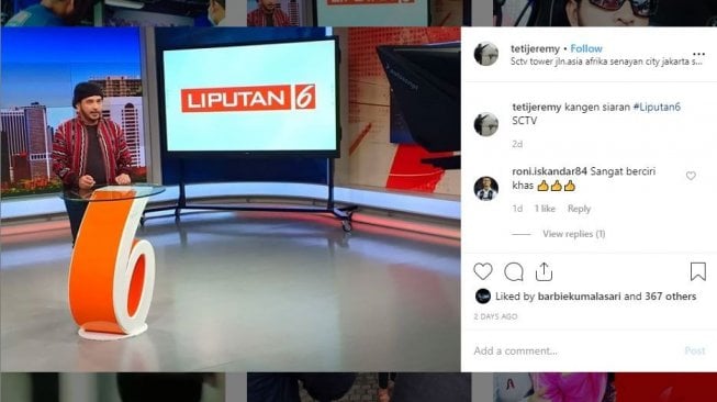 Jeremy Teti kembali menjadi news anchor? [instagram]