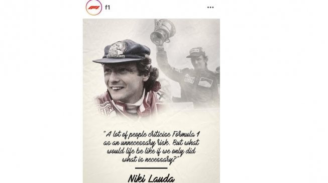 Niki Lauda quotes [Instagram: F1].