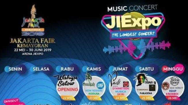 Jadwal rangkaian acara di Jakarta Fair. (Dok Jakarta Fair)