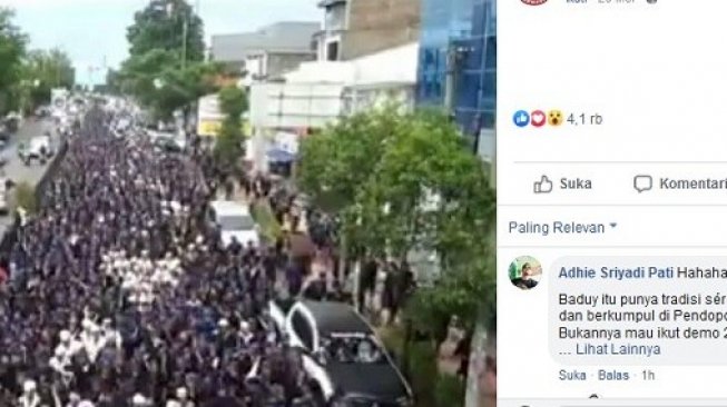 Warga Suku Badui disebut-sebut ikut turun ke Jakarta. (Facebook)