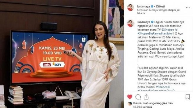 Luna Maya promosi acara di Instagram pribadinya. [instagram/lunamaya]