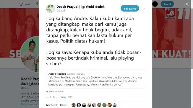 Cuitan Dedek Prayudi - (Twitter/@Uki23)