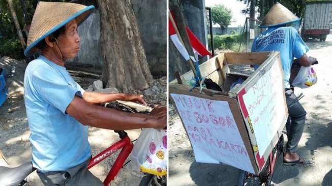 Demi Bisa Lebaran Sama Anak, Lansia Ini Bersepeda dari Jogja ke Bogor