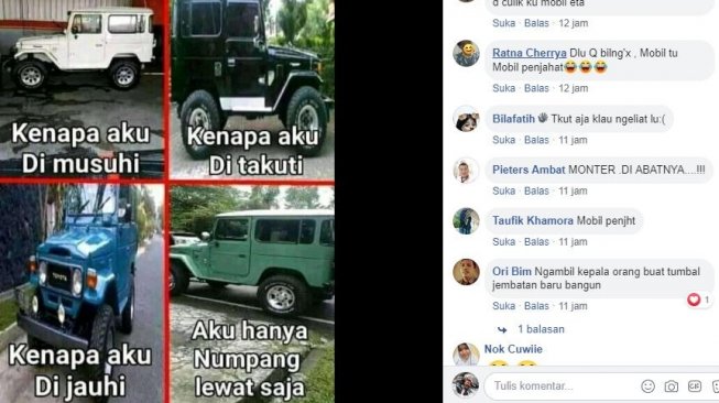 Mitos jeep era 90-an.(Facebook/Njar Asw)