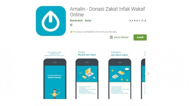 Aplikasi Amalin. [Google Play Store]