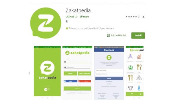 Aplikasi Zakatpedia. [Google Play Store]