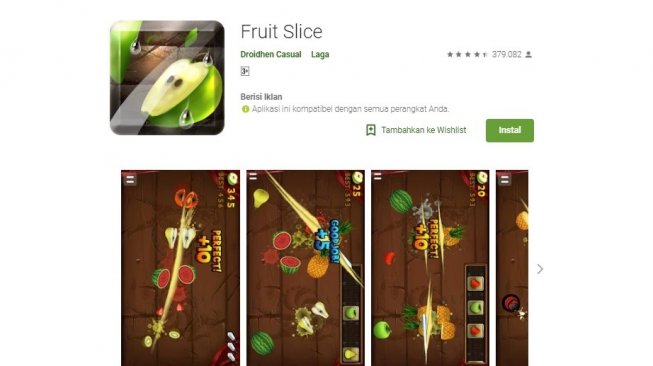 Game offline, Fruit Slice. [Google Play Store]