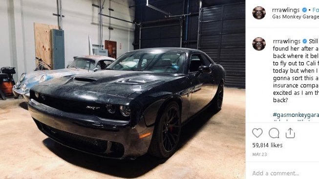 RT Hellcat Dodge Challenger milik Richard Rawlings. (Instagram/@rrawlings)