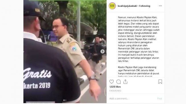 Gubernur DKI Jakarta Anies Baswedan - (Instagram/@koalisipejalankaki)