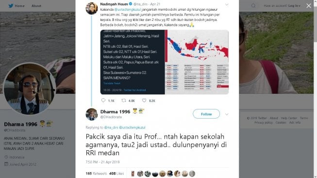 Cuitan keponakan Tengku Zul - (Twitter/@DHadibrata)