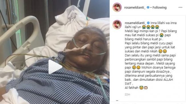 Rosa Meldianti bersedih ata kepergian ayah Dewi Perssik. [instagram/rosameldianti_]