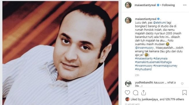 Maia Estianty mengunggah foto jadul Irwan Mussry. [instagram/maiaestiantyreal]